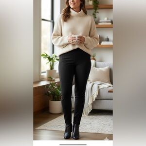NWT Hale Bob Lounge Black Suede Leggings - Size S - $198 Retail!